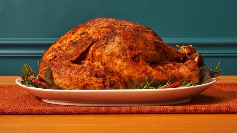 Popeyes Cajun-style turkey on plate
