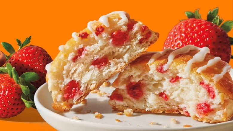 Popeyes strawberry biscuit halves