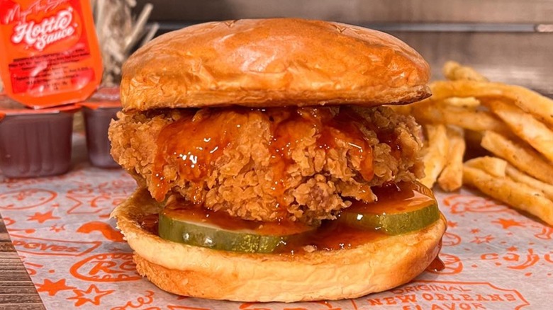 Popeyes chicken sandwich and fries