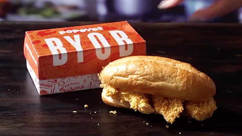 Popeyes chicken sandwich BYOB