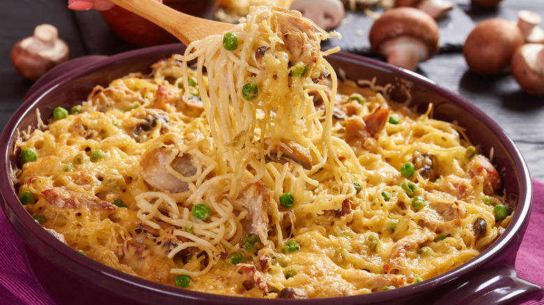 Bowl of chicken tetrazzini