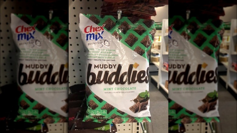 Bag of Chex Mix Mint Chocolate Muddy Buddies in the Store