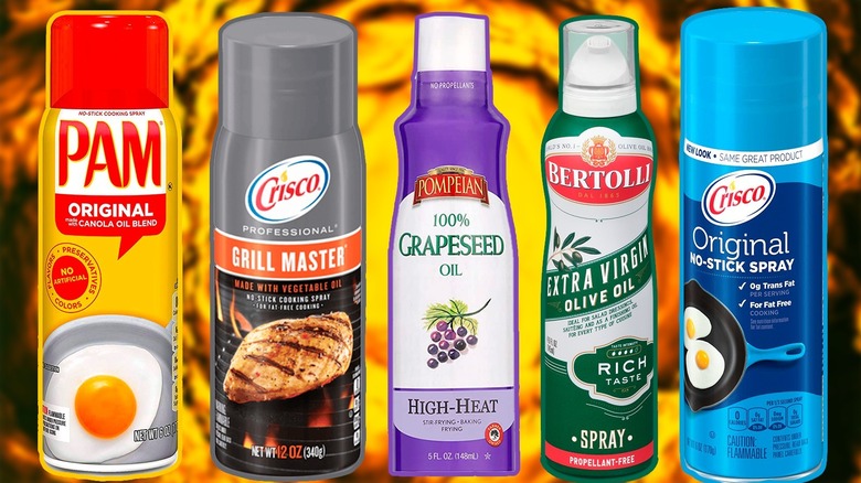 Lineup of different cooking sprays