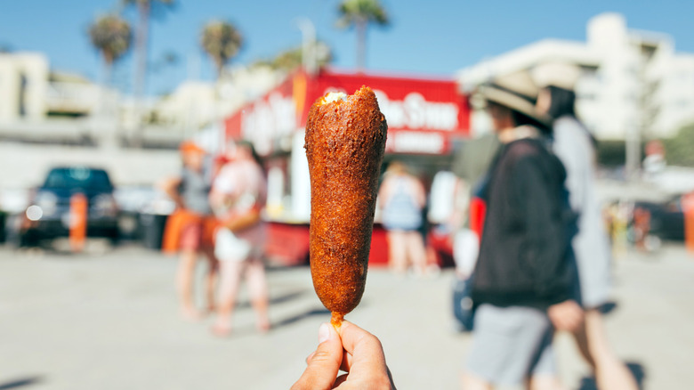 Corn dog at the fair