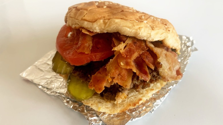 The Five Guys bacon burger