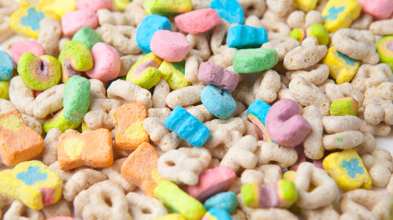 Lucky Charms cereal with marshmallows