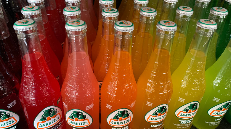 Different colors and flavors of jarritos