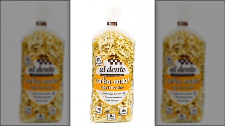 A bag of Al Dente Carba-nada Egg Fettuccini