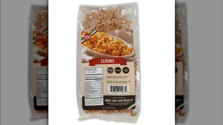 A bag of Great Low Carb Bread Company Elbows