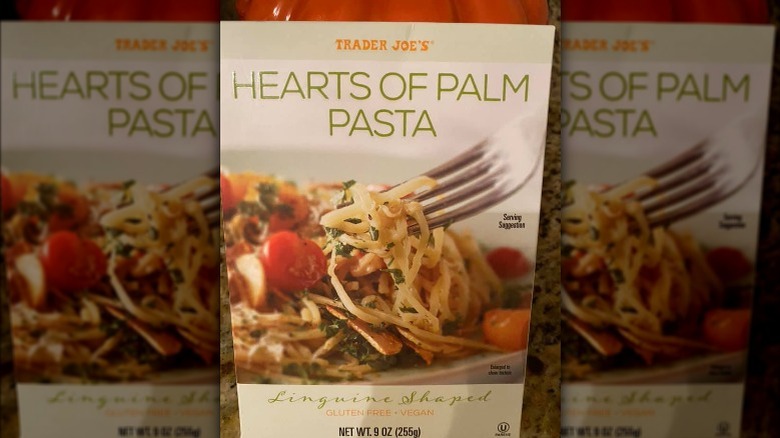 A box of Trader Joe's Hearts of Palm Pasta
