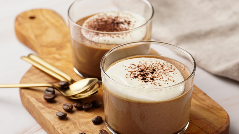 chocolate pudding cups with whipped cream