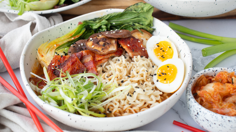 pork belly kimchi ramen bowl