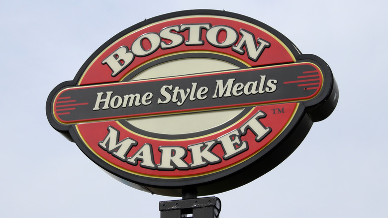 Boston Market sign against a white background
