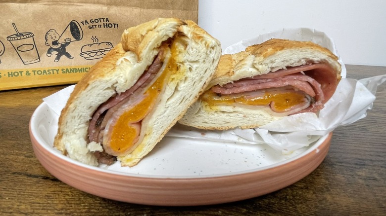 A Potbelly sandwich for tasting