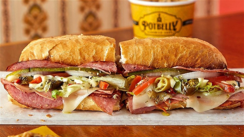 Potbelly sandwich cut in half