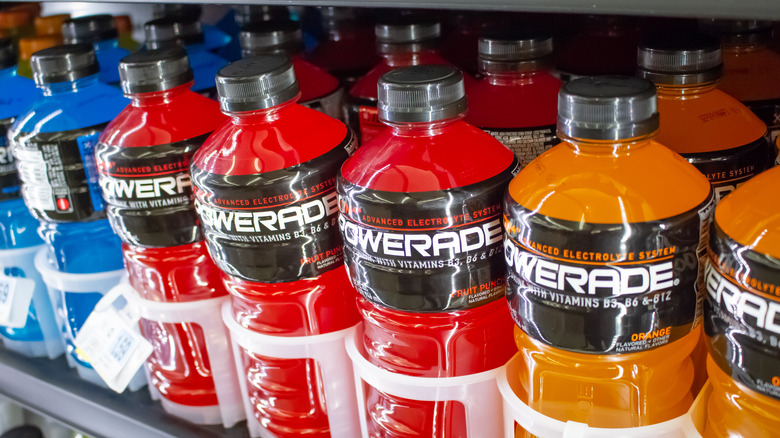 Powerade bottles in store