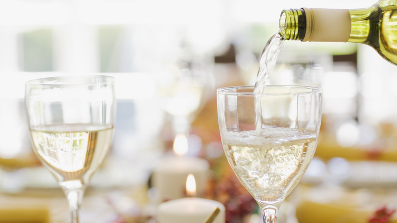 Glasses of white wine