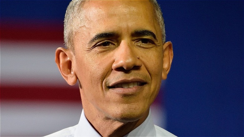 Close-up of President Barack Obama's face