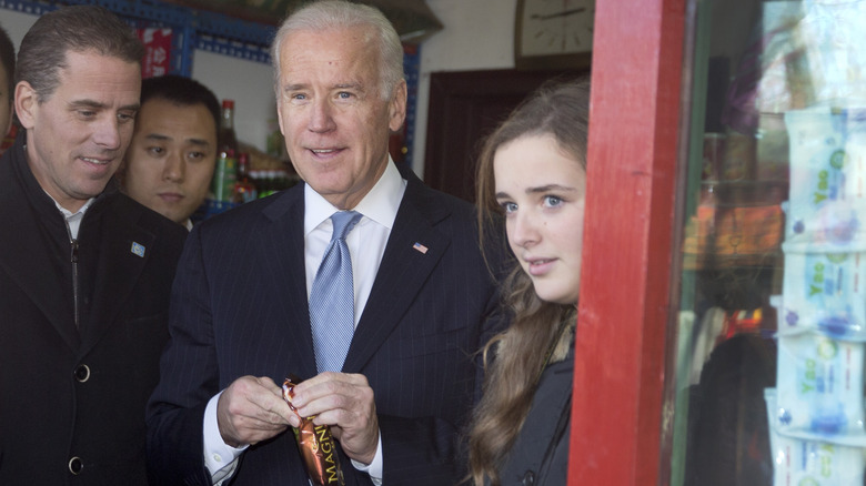 Joe Biden holding a Magnum ice cream