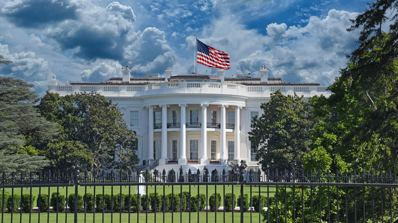 Exterior shot of the White House