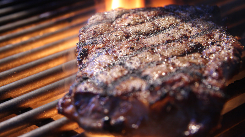 Ribeye steak on the grill