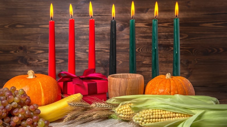 table set for Kwanzaa