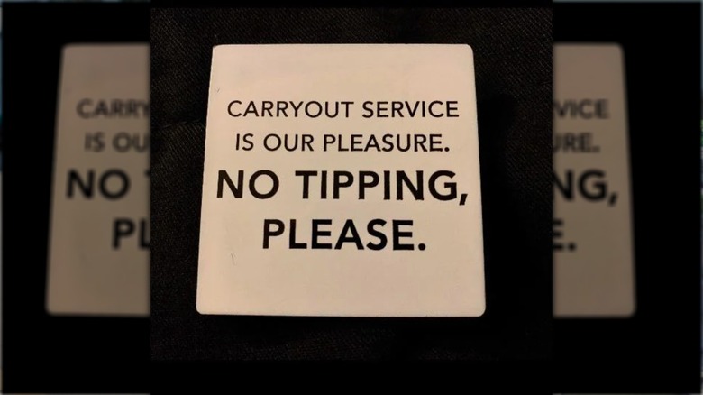 No tipping badge