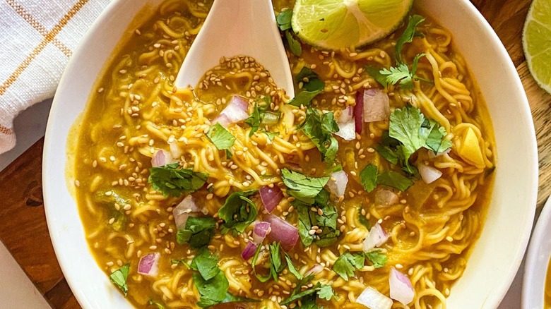 bowl of pumpkin spice ramen