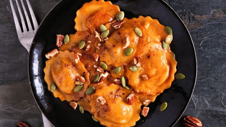 Pumpkin spice ravioli