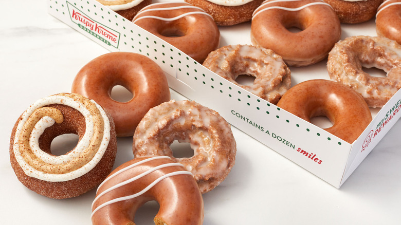 Box of Krispy Kreme Pumpkin Spice donuts