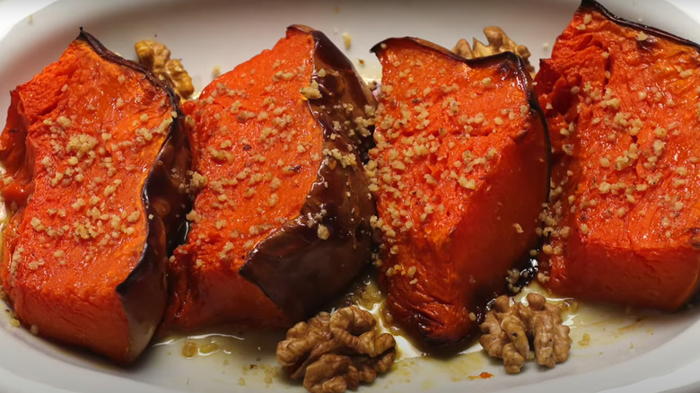 seasoned pumpkin steaks on dish