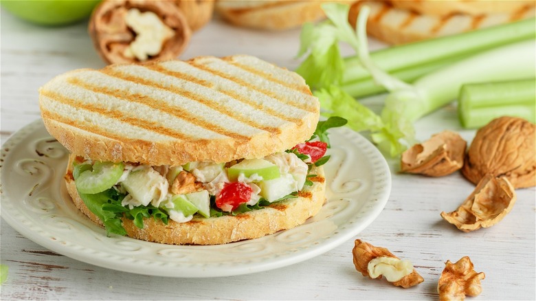 toasted sandwich with walnuts