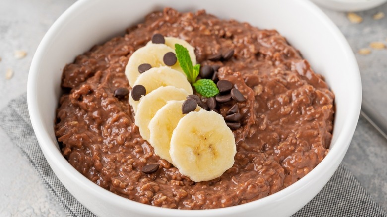 a bowl of chocolate oatmeal