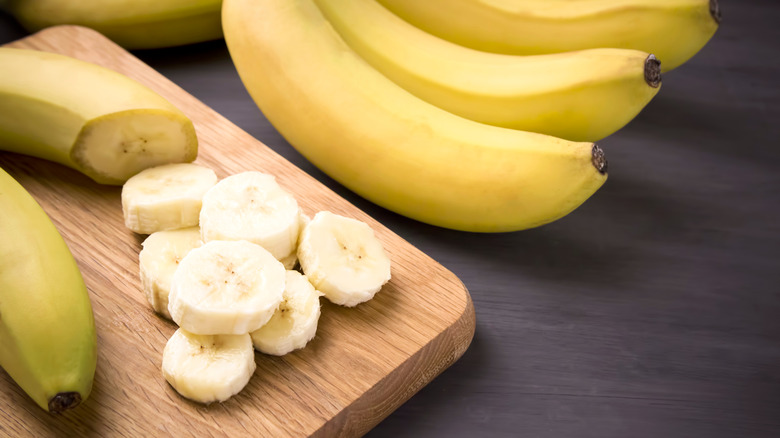 Sliced bananas