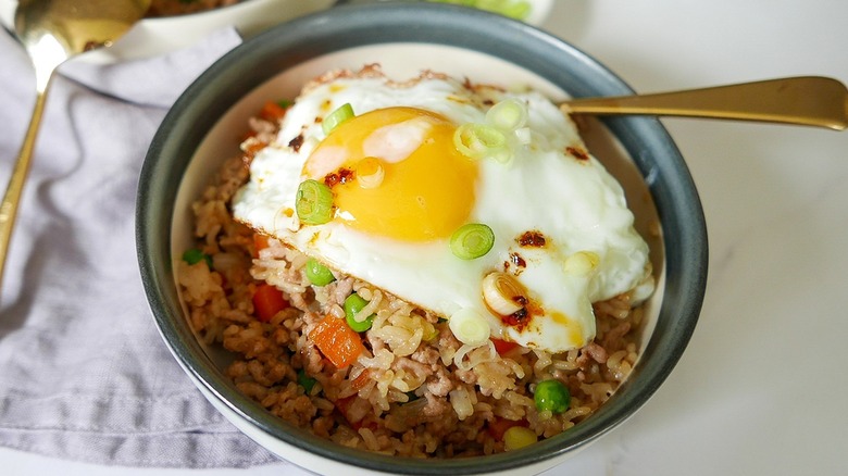 fried rice with egg in bowl