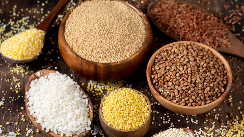 rice and quinoa among other grains