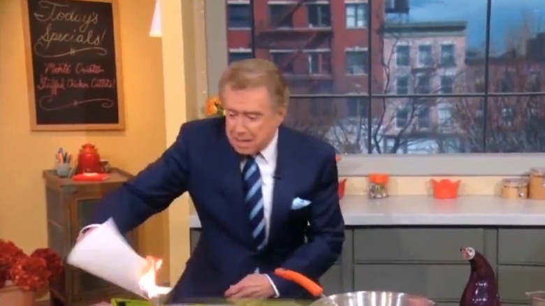 Regis Philbin starts a fire video clip