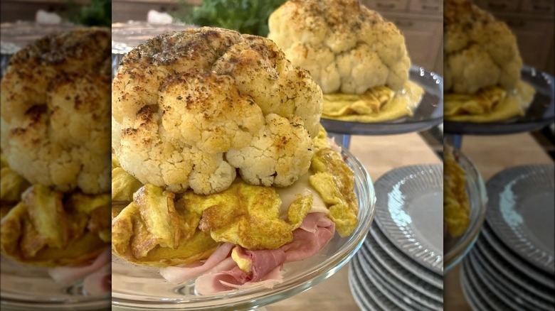 omelets with lots of cauliflower