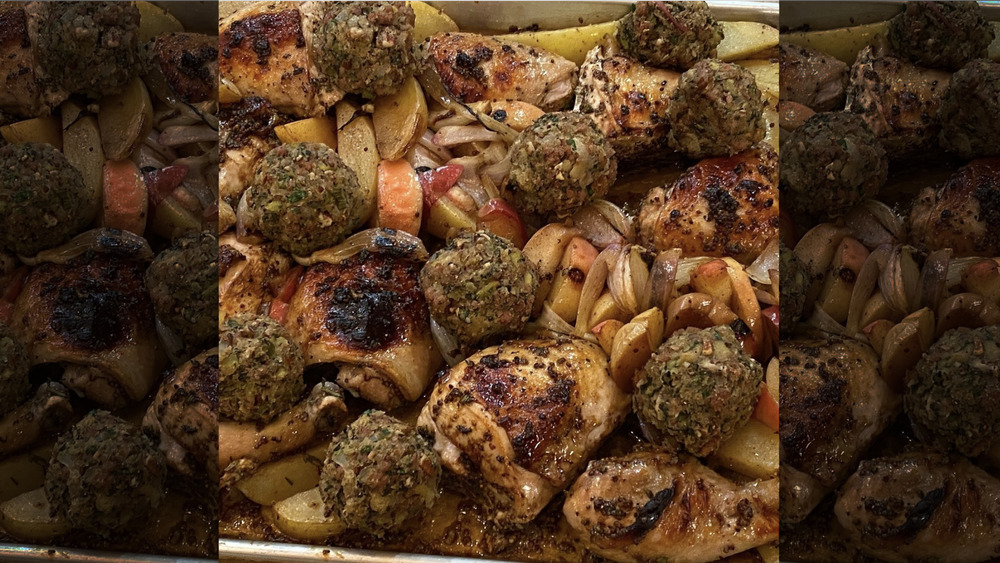 Rachael Ray Thanksgiving "tray bake"
