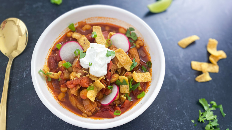 pozole with a twist in a bowl