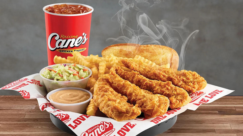 Raising Cane's meal with iced tea