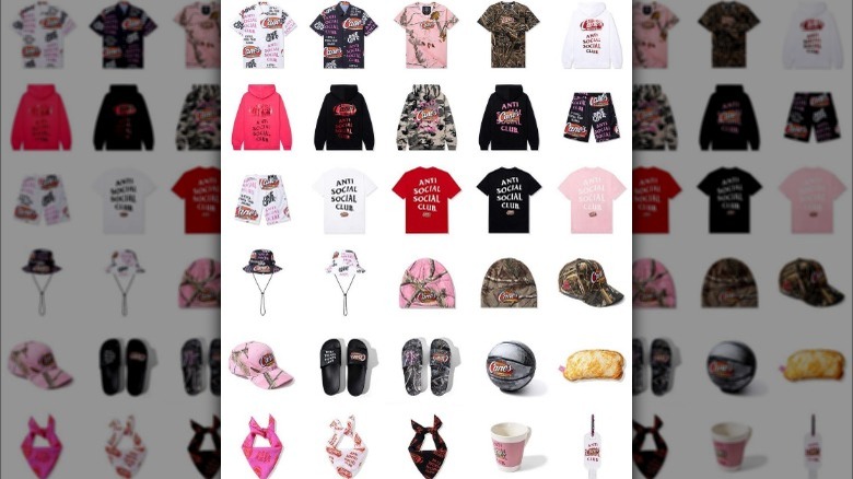 Anti Social Social Club x Raising Cane's clothing and accessories collection