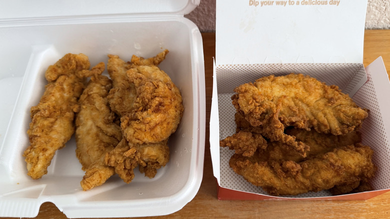 Close-ups of both chain's tenders in their boxes