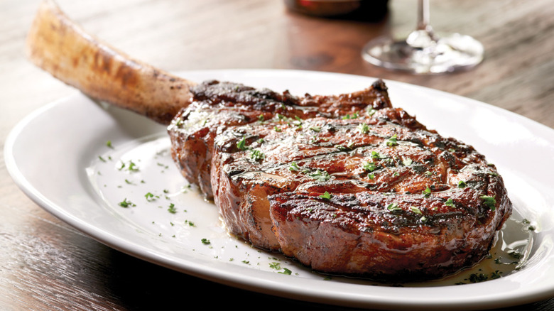 Mastro's Restaurants ribeye on a plate