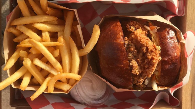 Fast food fried chicken sandwiches