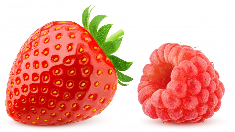 Strawberry and raspberry