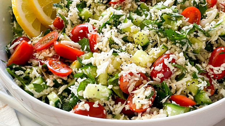 cauliflower tabbouleh with lemon