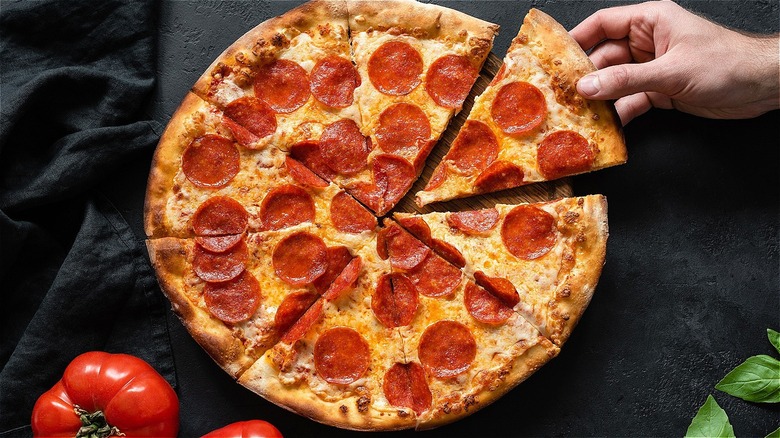 A pepperoni pizza