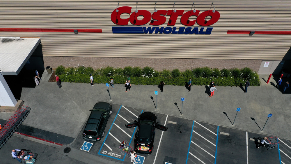 customers standing outside Costco