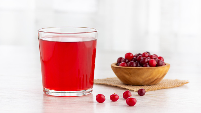 Glass of cranberry juice